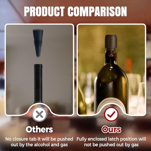 Silicone Wine Bottle Stoppers, Reusable Air-Tight Seal for Wine and Champagne