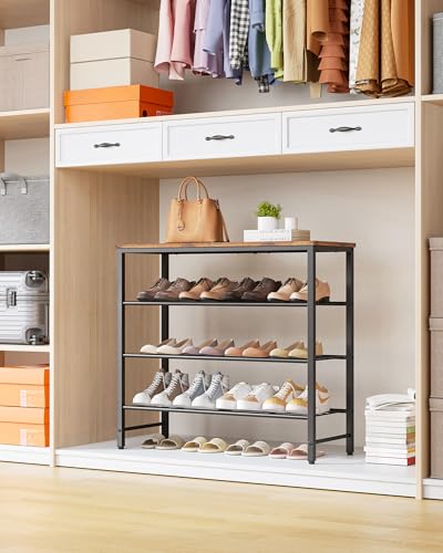 4-Tier Shoe Rack Organizer - 29.5-Inch Wide Entryway Shoe Storage Shelf