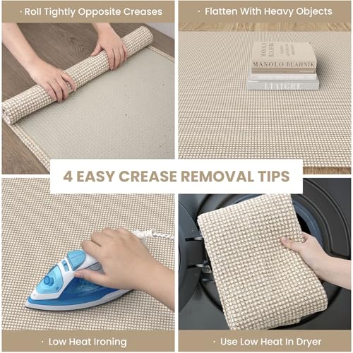 Washable Runner Rug 2x6, Non-Slip Cotton Blend Hallway Carpet for Kitchen