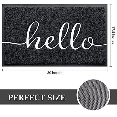 Non-Slip Welcome Door Mat for Entryway - 30x17.5 Low Profile Outdoor Rug