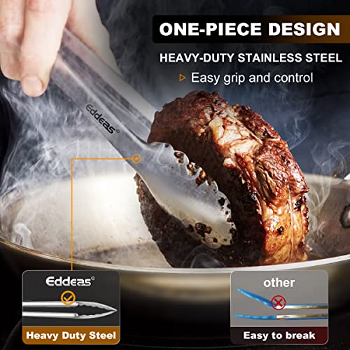 Stainless Steel Kitchen Tongs Set, 3-Piece Heat Resistant Locking Tongs