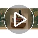 Wooden Christmas Music Box with Rotating Tree and Train - Wind-Up Holiday Decor