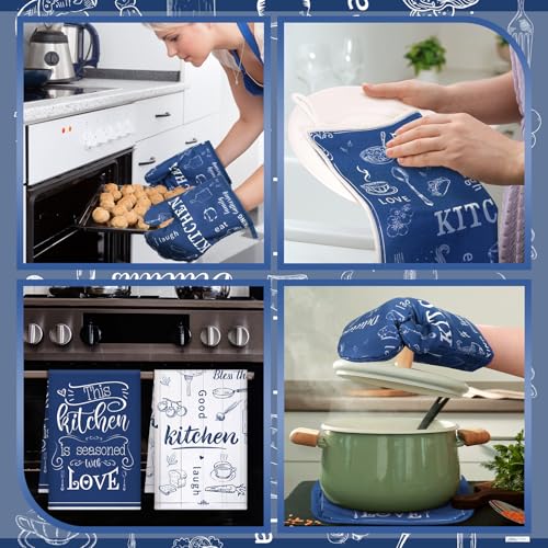 12-Piece Farmhouse Kitchen Set: Oven Mitts, Pot Holders, and Dish Towels