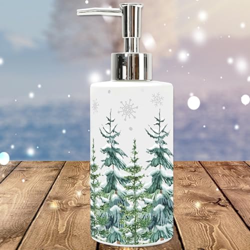 Green Christmas Tree Glass Soap Dispenser with Pump, 350ml - JarThenaAMCS