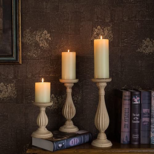 Unscented Dripless Pillar Candles Set of 3 - 3" x 4" Ivory, 72 Hours Burn Time