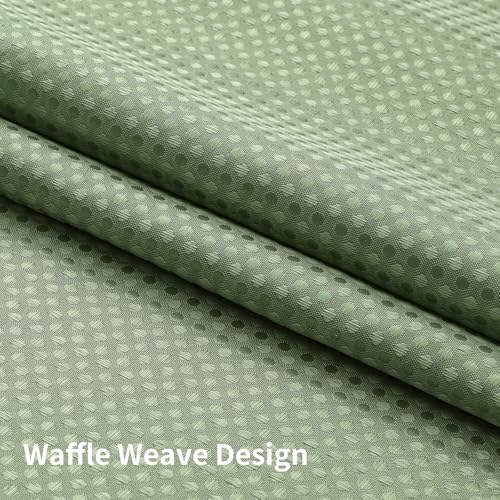 Sage Green Waffle Shower Curtain Set with Snap-in Liner, 72x75
