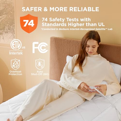 Heated Mattress Pad Twin - Fast Heating, 10 Settings, 18" Deep Pocket