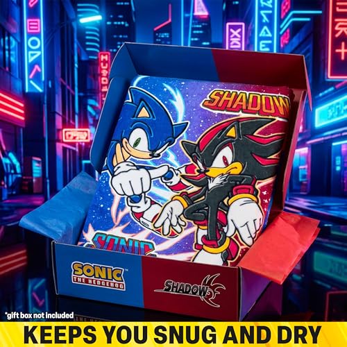 Sonic The Hedgehog Kids Hooded Cotton Bath & Beach Towel Wrap (49"x30")