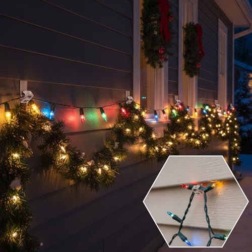 50 Pcs Vinyl Siding Hooks for Outdoor Christmas Lights, No-Hole Hangers