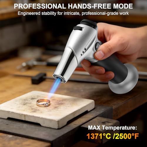 Refillable Kitchen Butane Torch with Safety Lock & Adjustable Flame