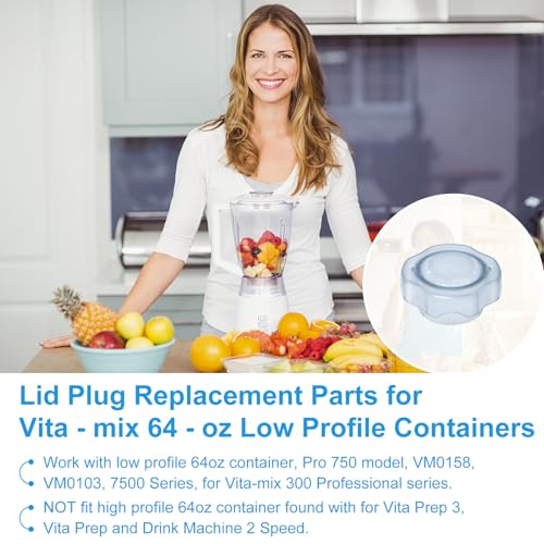 Replacement Lid Plug for Low Profile 64oz Blender Container BPA-Free