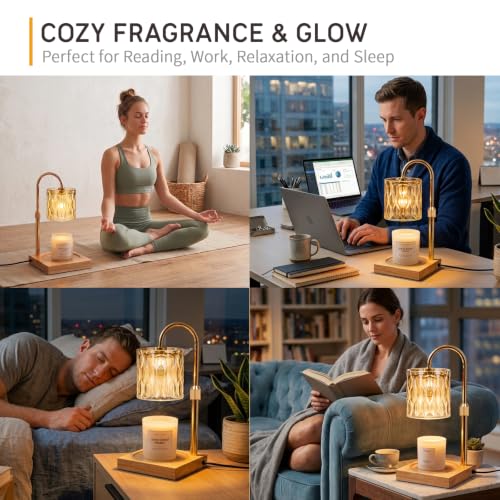 Adjustable Height Candle Warmer Lamp with Timer & 3 Bulbs