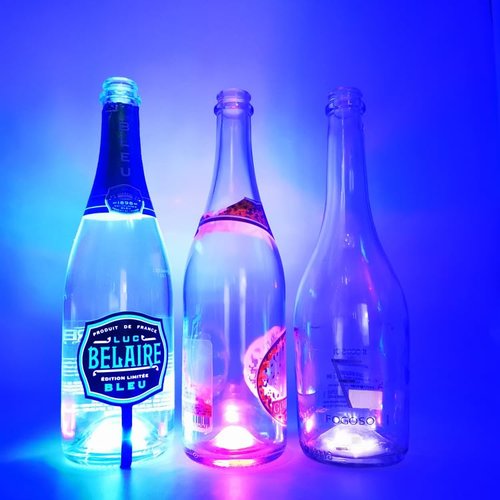 20Pcs LED Coaster Round Flash Cup Mat Sticker Lights for Wine Liquor Bottle, Drinks Party, Bar Party (White)