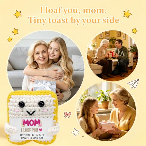 Mom Handmade Crochet Butter Toast Gift Set - I Loaf You Keepsake for Stepmom & Mother-in-Law