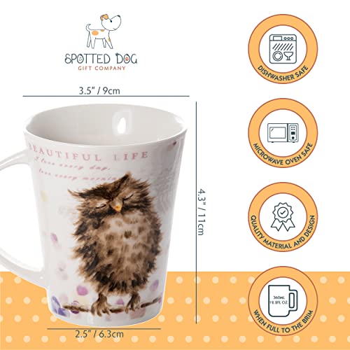 Animal Mugs Set of 4 – 12.2 oz Ceramic Coffee & Tea Cups by Spotted Dog Gift Co