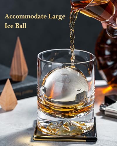 Crystal Whiskey Glasses - 12oz Double Old Fashioned Rocks Tumblers, Set of 2