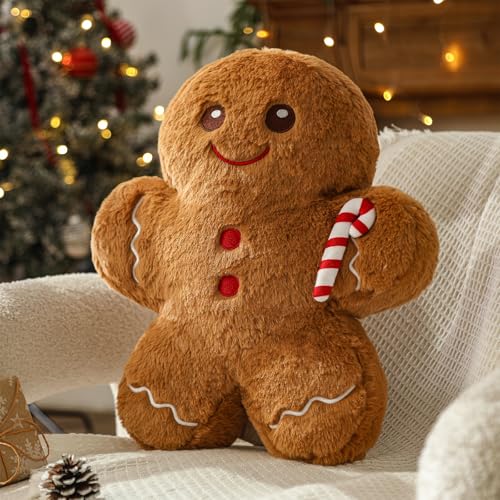 YRXRUS 16x12 Inch Christmas Gingerbread Pillow - Cute Holiday Throw Cushion