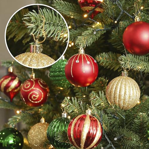 Gold Christmas Ornament Hooks - 100 Pack C-Shaped Hangers