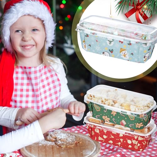 Maxcheck 40-Pack Christmas Disposable Bread Loaf Pans with Lids & Decorations