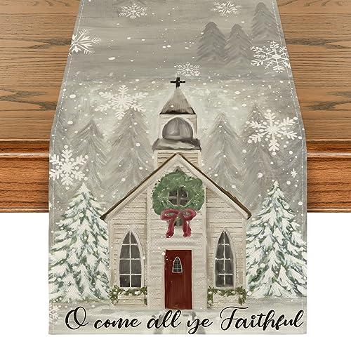 Artoid Mode 13x108 Inch Christmas Table Runner - Silver, 100% Polyester