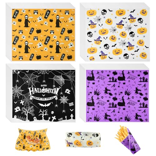PLULON 160 Sheets Halloween Wax Paper for Food Sandwich Wrap Deli