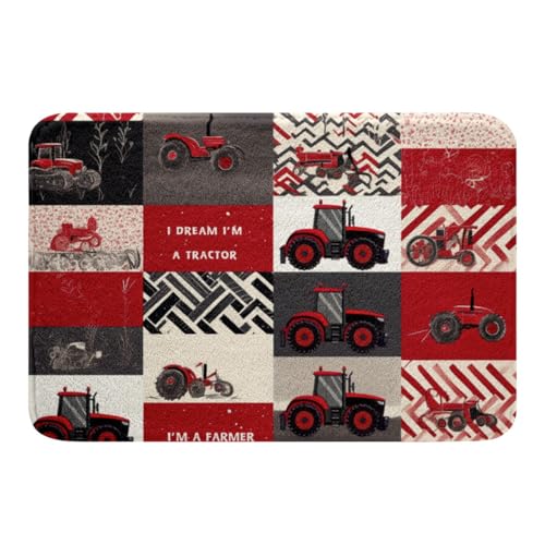 Tractor Bath Mat for Kids, 16x24 Inch Non-Slip Farm Vehicle Bathroom Rug