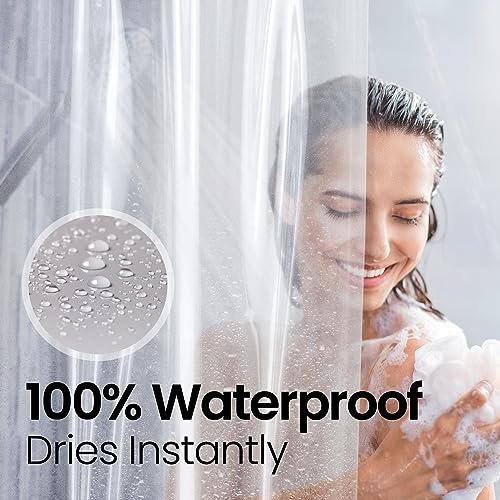 LiBa PEVA 8G Clear Shower Curtain Liner 72x72 Waterproof