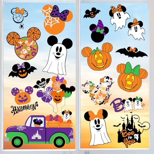 Mouse Themed Halloween Window Decals - 9 Removable Stickers