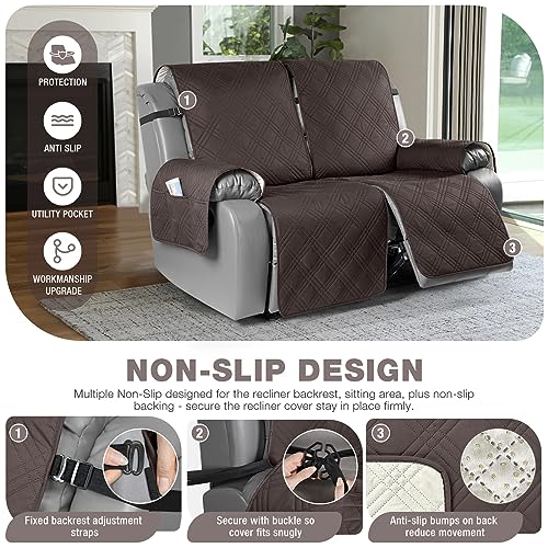 Waterproof Oversized Loveseat Recliner Cover with Elastic Straps