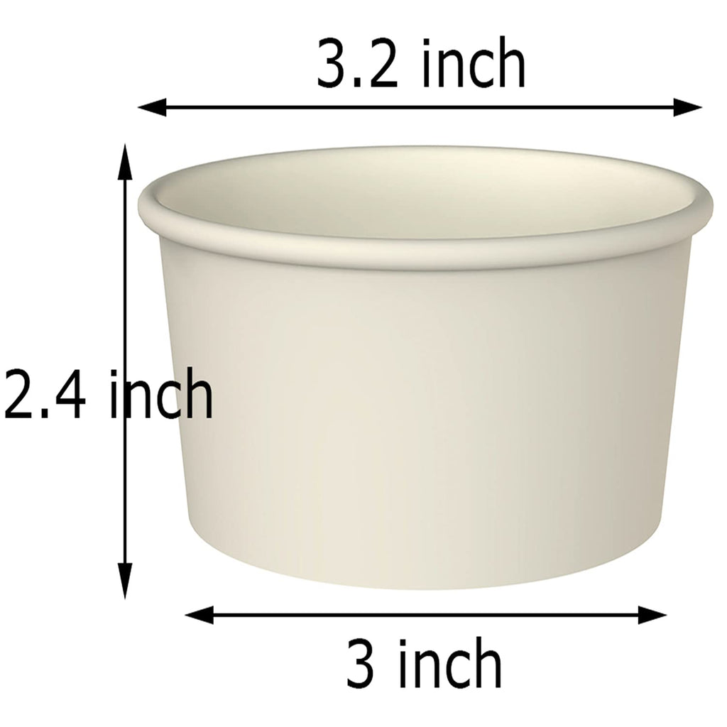 Hulless 80 Pcs 8 Ounce Ice Cream Cups Disposable Paper Cups Dessert Bowls for Hot and Cold Food, Soup, Sundae, Frozen Yogurt