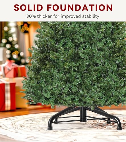 DWVO 9ft Green Spruce Artificial Christmas Tree with 2028 Tips