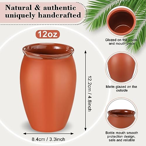 Red 12 oz Mexican Clay Cups - Set of 30 Cantaritos de Barro for Drinks and Parties