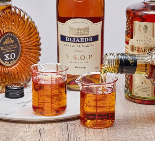 Borosilicate Glass Measuring Cup Set with Pour Spout, 3-Piece (2oz, 4oz, 8oz)