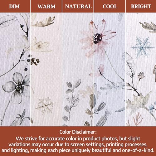 Maison d'Hermine Watercolor Floral Table Runner 14.5 x 36 Inches - Ice Florals Variation