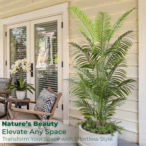 6FT Tall Artificial Areca Palm Trees - UV Resistant Faux Plants (2 Pack)