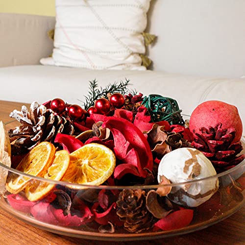 Christmas Potpourri Bowl Filler, Cinnamon Apple Scented Dried Flowers, 20 oz
