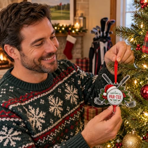 Golf Christmas Ornaments Acrylic Decor for Holiday Tree - Fun Golf Theme