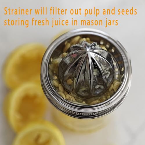 2-Pack Stainless Steel Citrus Juicer Lid for Wide-Mouth Mason Jars