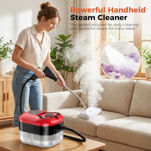1500W Handheld Steam Cleaner with 6-Level Adjustable Control and 11-Piece Kit