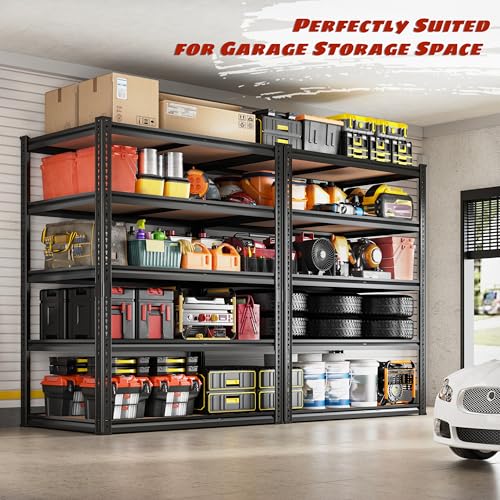 Heavy Duty 5-Tier Garage Shelving Unit, 72" Metal Storage Shelf