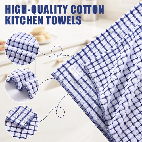 6-Pack Cotton Kitchen Towels, 16 x 25 Inch Absorbent Dish Hand Towels