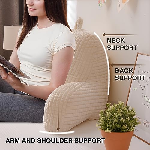 Deluxe 18.5" Bed Wedge Reading Pillow with Arms for Support