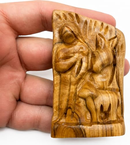 Olive Wood Nativity Set - Hand Carved 3-Piece Religious Christmas Decor