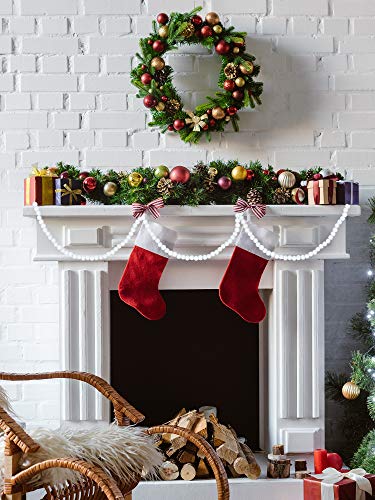 Hicarer 12ft White Wooden Bead Garland for Christmas Tree & Holiday Decor