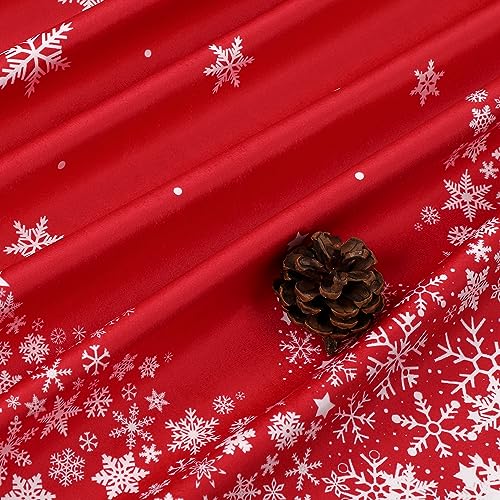Garvee Snowflake Christmas Velvet Curtain Short 26x45 Inches - Pack of 2