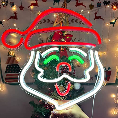 Santa Christmas Neon Sign Wall Decor USB Powered Neon Art Light for Home & Party