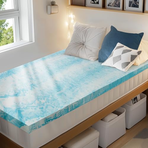 PERLECARE 3 Inch Twin XL Gel Memory Foam Mattress Topper, Ventilated