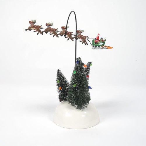 Department 56 National Lampoon's Christmas Vacation Flaming Sleigh Animated Figurine - 10 Inch, Multicolor
