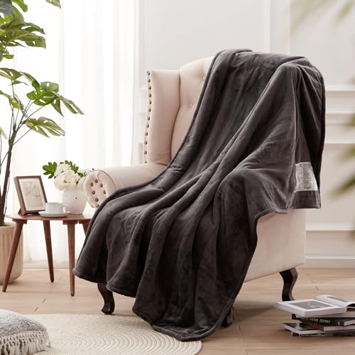Electric Heated Throw Blanket, Soft Flannel, 6 Heat Levels, 50x60"