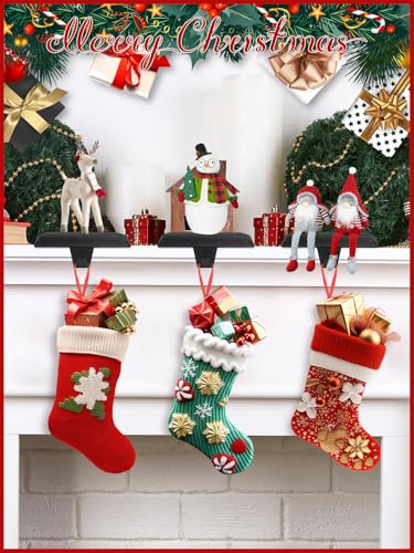 EBANKU Christmas Stocking Holders 8 Pack, Black, 5x2.7 Inches, Rust-Resistant